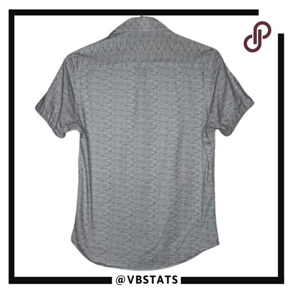 Stone Rose Men's Floral High Low Hem‎ Button Down Shirt White Gray Size Small - Picture 2 of 7